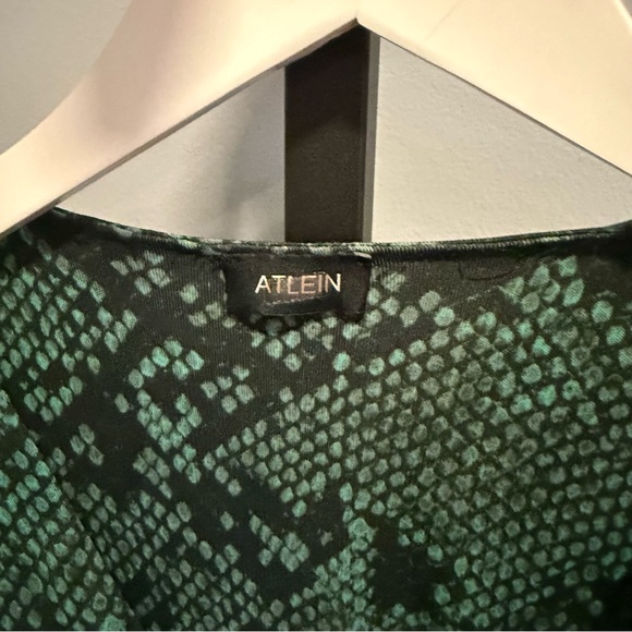Atlein Green and Black Snake Skin Print Dress, size 40 - Picture 3 of 9